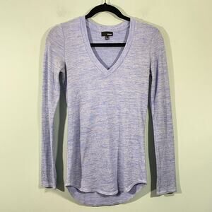 Wilfred Free Aritzia Women's Heather Blue V-neck Long Sleeve Top Size S